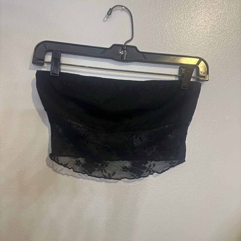 Black lace tube top